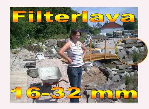 Filterlava 16/32 mm Teich Eifellava Bachlaufmedium 3 kg incl Filterbeutel 